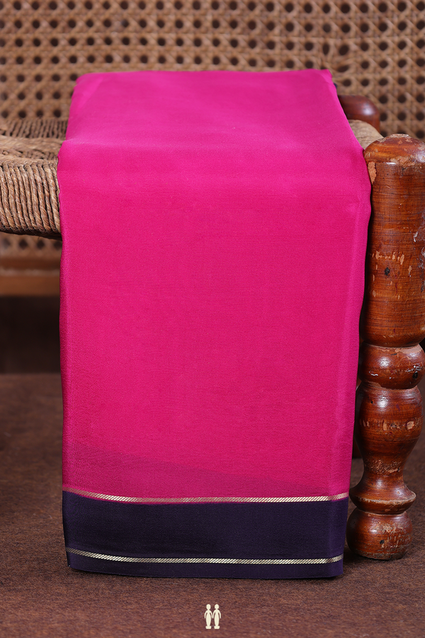 Mysore Silk Saree In Magenta With Contrast Border