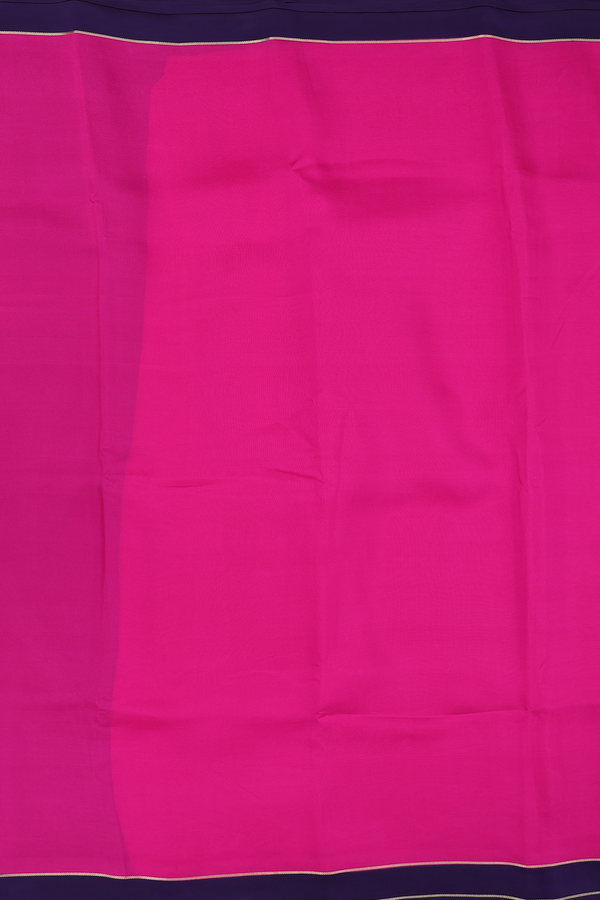 Mysore Silk Saree In Magenta With Contrast Border