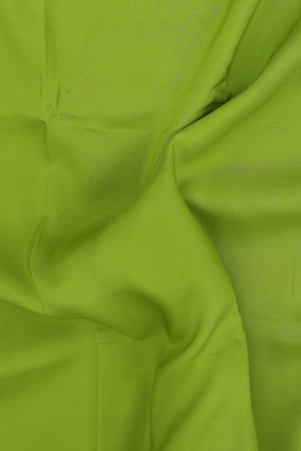 Mysore Silk Saree In Pear Green With Contrast Border