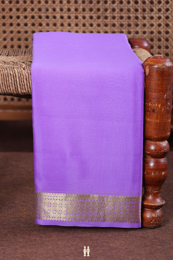 Mysore Silk Saree In Light Purple With Zari Border