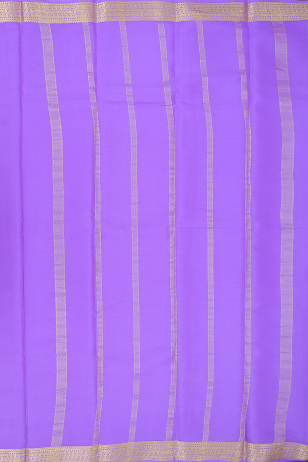 Mysore Silk Saree In Light Purple With Zari Border