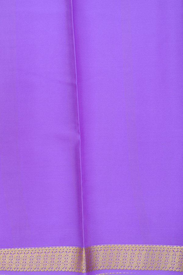 Mysore Silk Saree In Light Purple With Zari Border