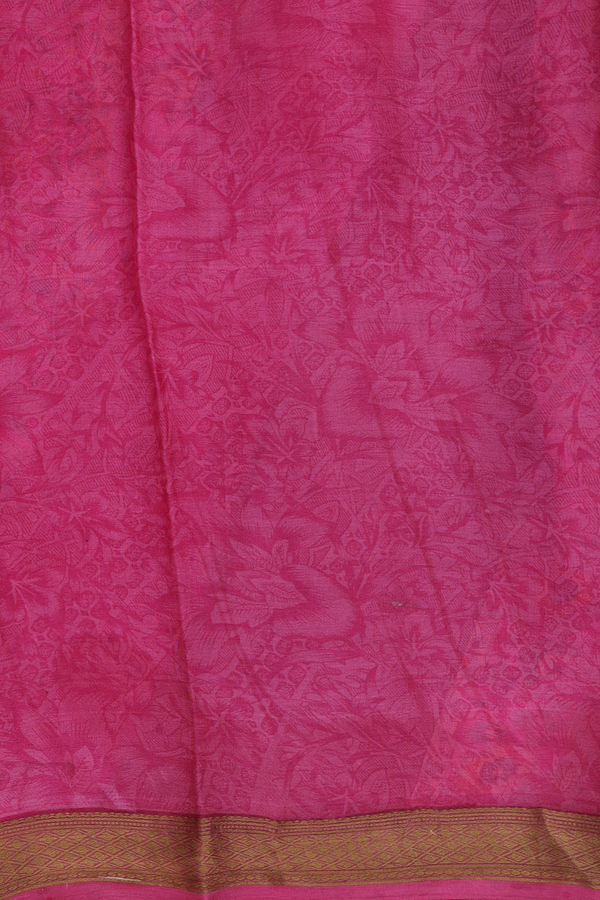 Crepe Saree In Pink With Floral Design