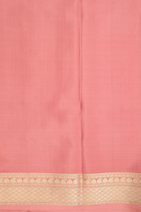 Mysore Silk Saree In Dusty Peach With Checks Design