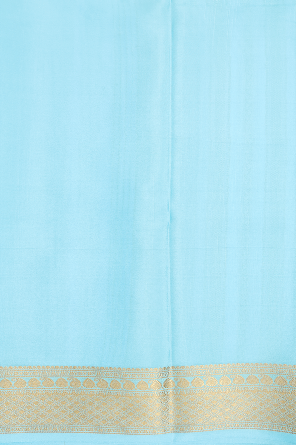 Mysore Silk Saree In Light Blue With Checks Design