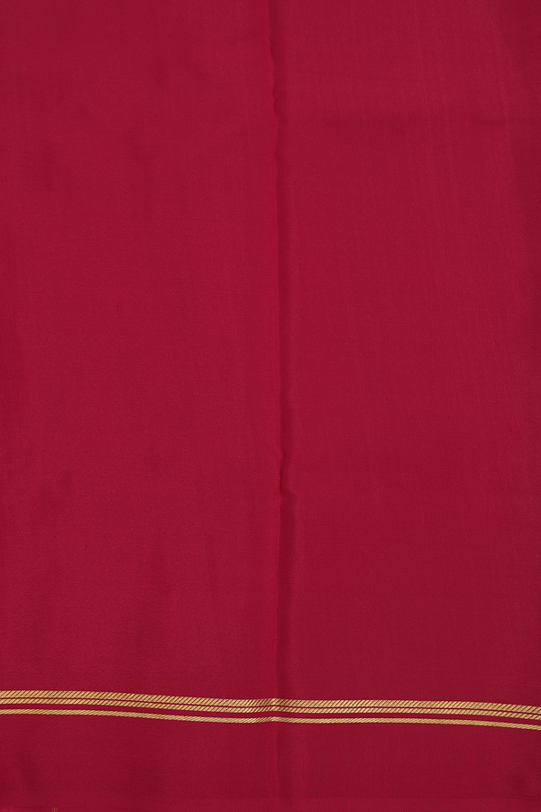 Mysore Silk Saree In Berry Red With Stripes Design