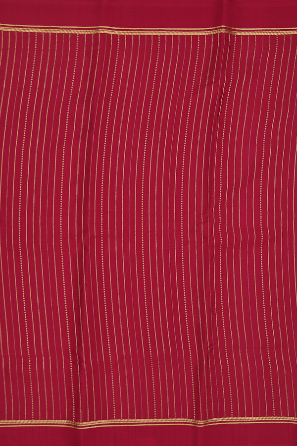 Mysore Silk Saree In Berry Red With Stripes Design