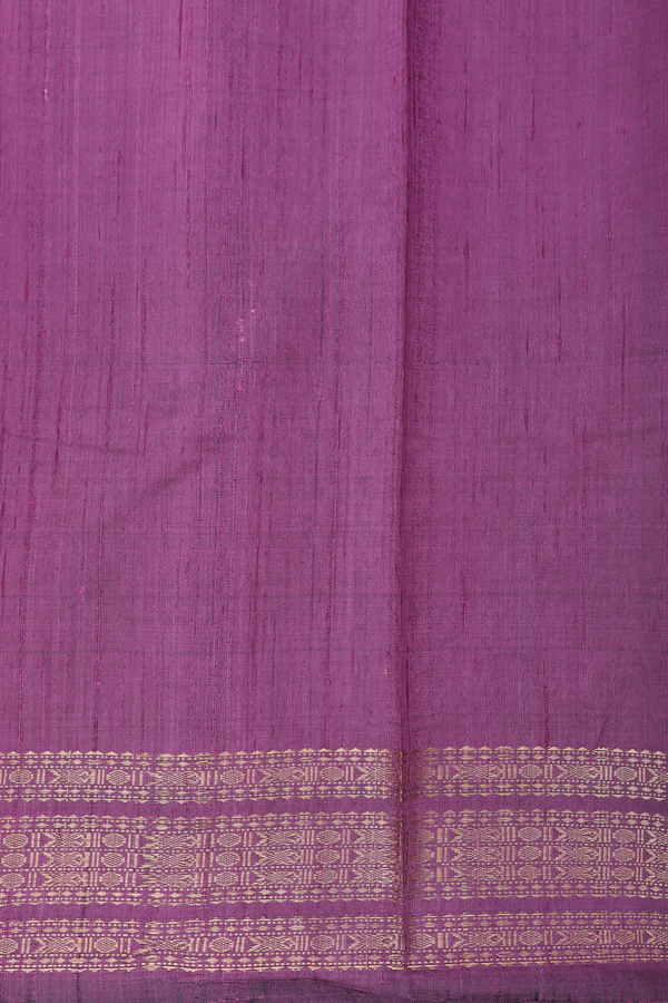 Jute Saree In Dusty Purple With Fish Buttas