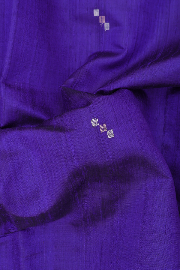Jute Saree In Royal Blue With Zari Buttas