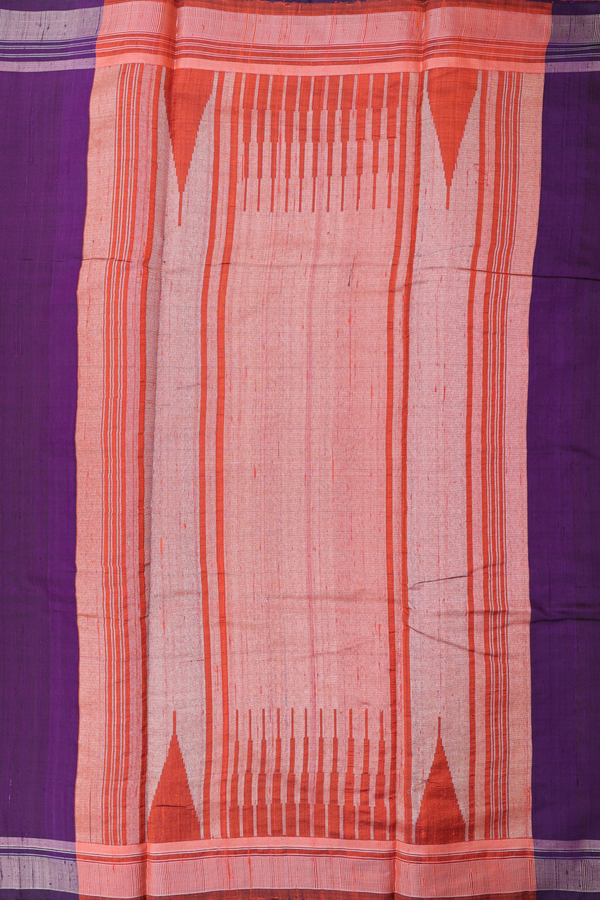 Jute Saree In Deep Purple With Zari Buttas