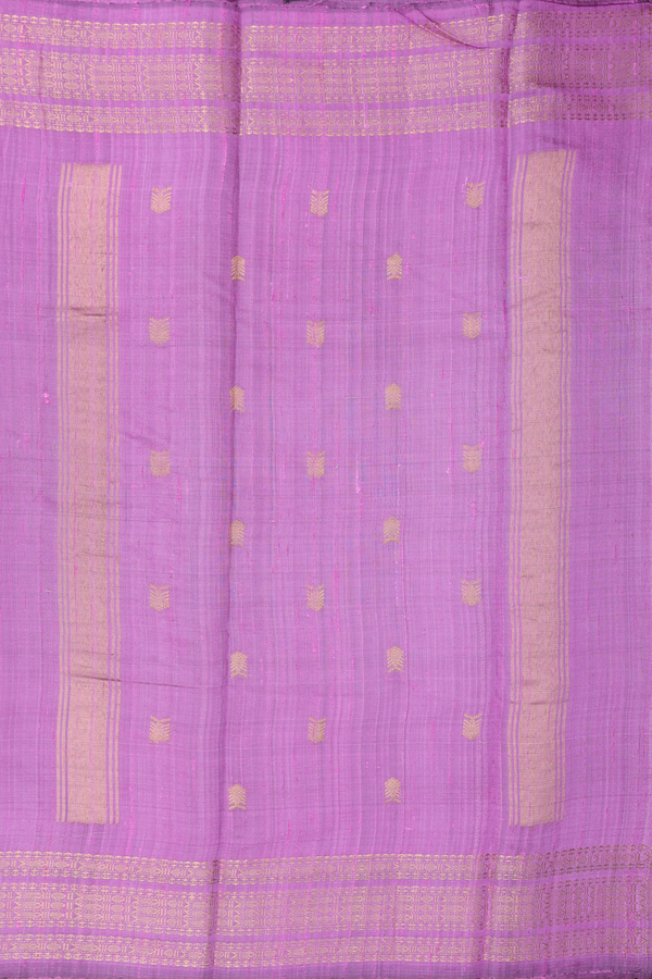 Jute Saree In Dusty Lavender With Fish Buttas
