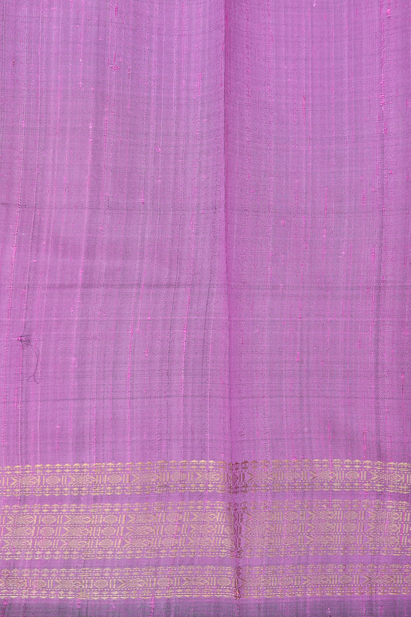Jute Saree In Dusty Lavender With Fish Buttas