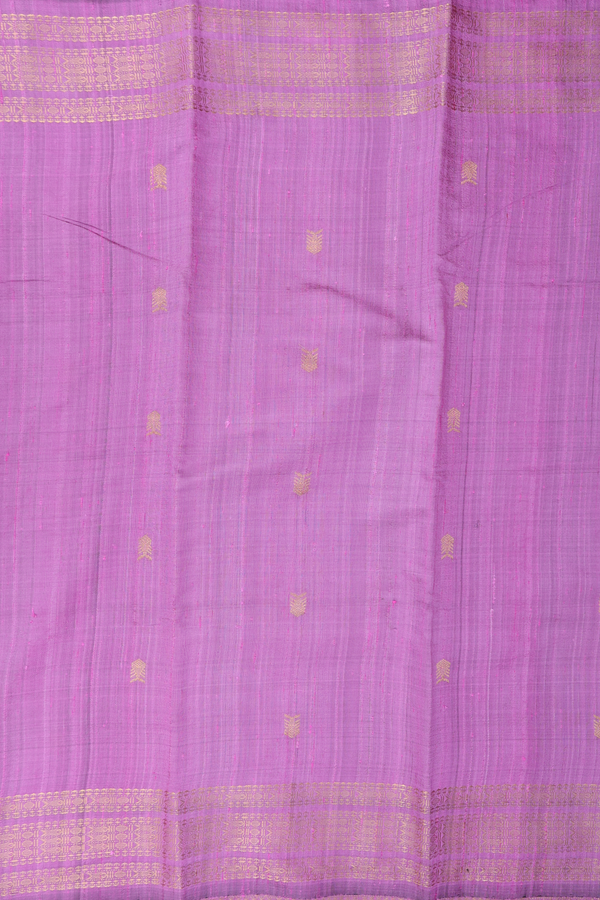 Jute Saree In Dusty Lavender With Fish Buttas