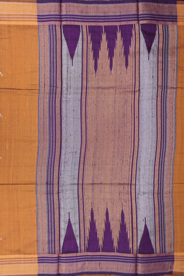 Jute Saree In Brown With Zari Buttas