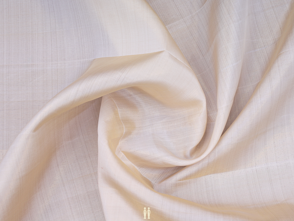 Plain Cream Color Tissue Kanchipuram Silk Blouse Material