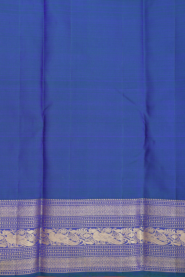 kanchipuram Silk Saree In Dual Tone With Stripes Design
