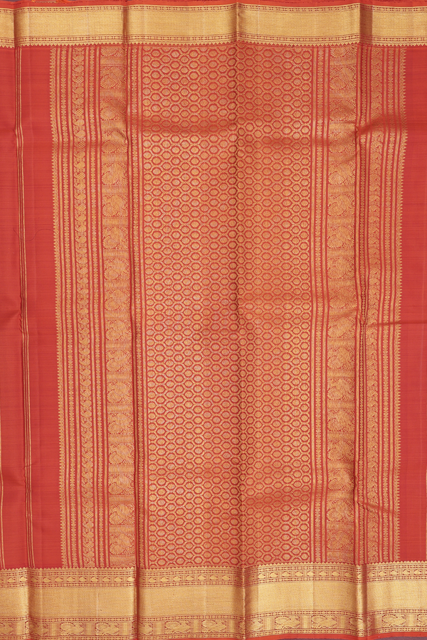 kanchipuram Silk Saree In Maroon With Peacock Buttas