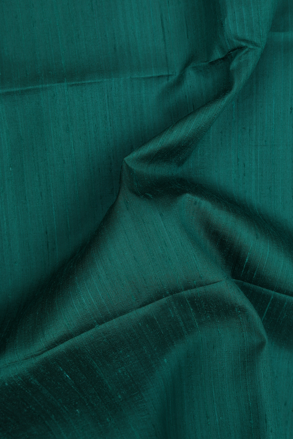 Raw Silk Saree In Forest Green With Bavanchi Border