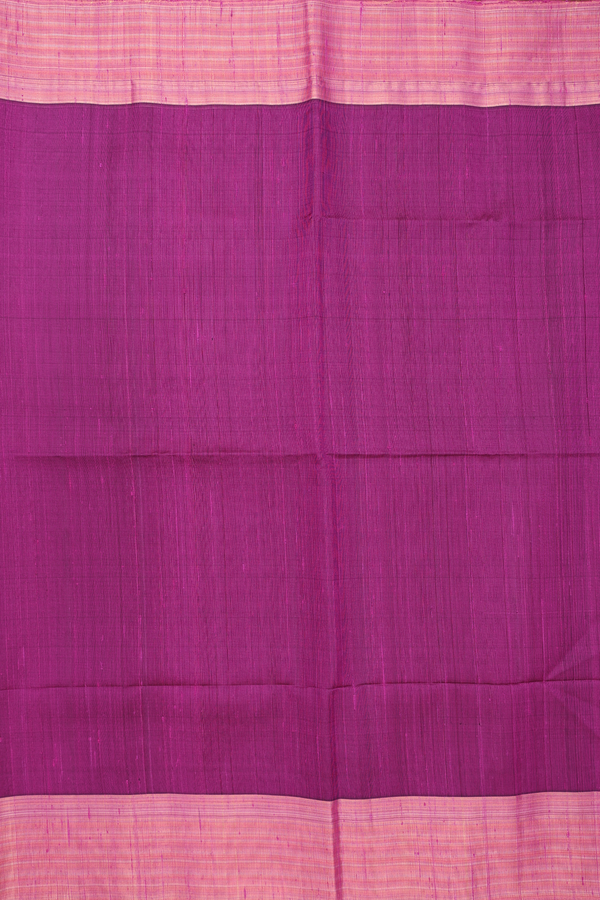 Raw Silk Saree In Purple Rose With Bavanchi Border