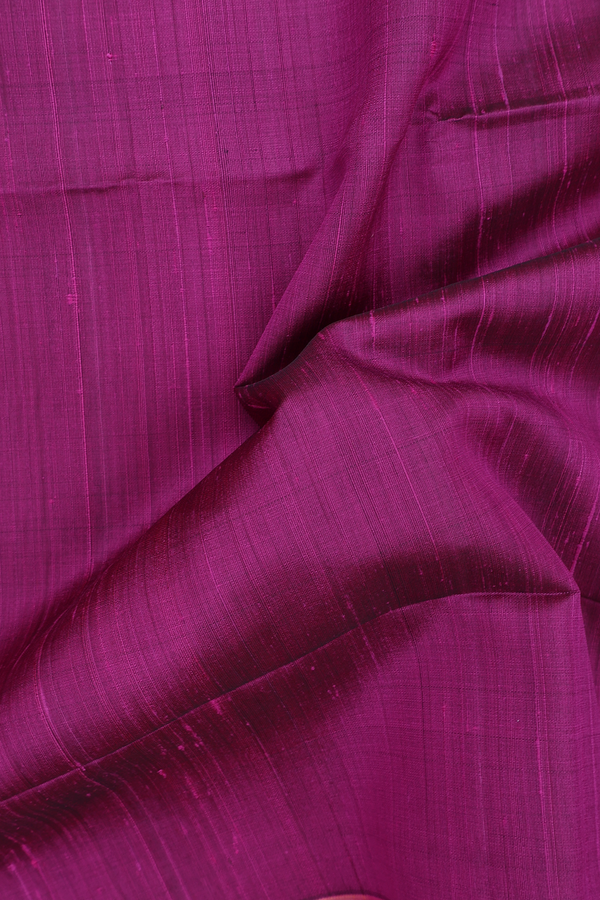 Raw Silk Saree In Purple Rose With Bavanchi Border