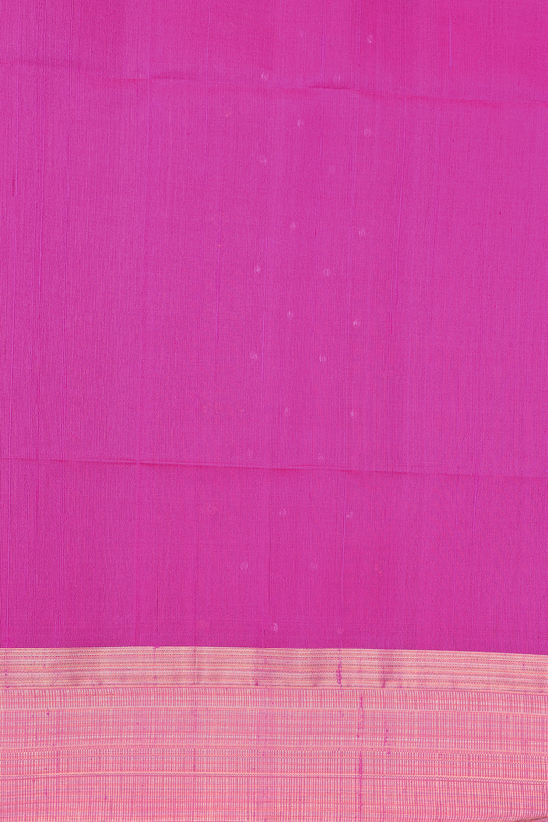 Raw Silk Saree In Dark Pink With Bavanchi Border