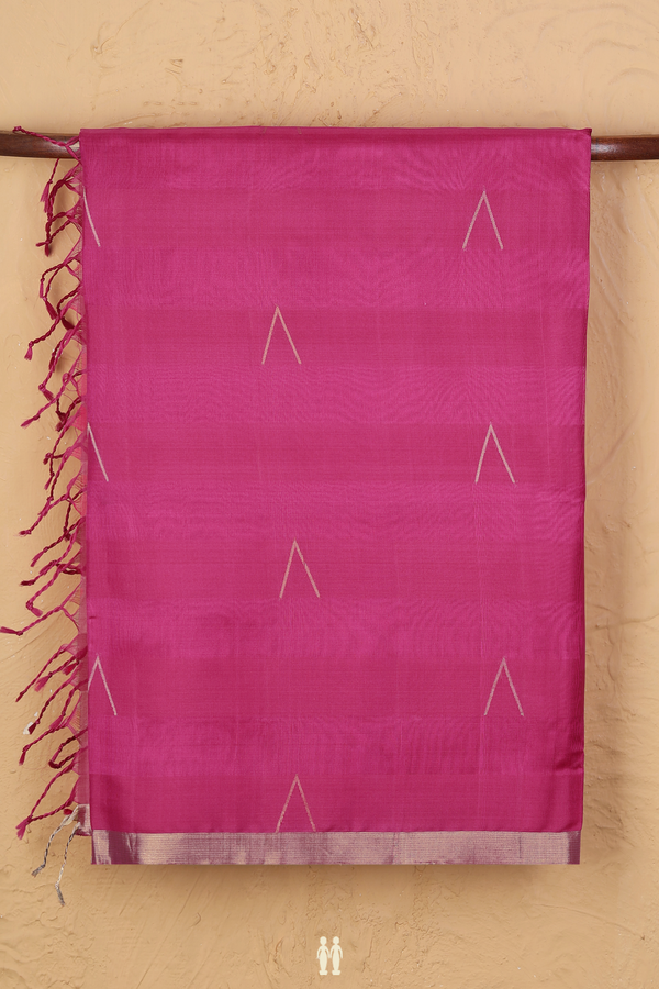 Soft Silk Organza Saree In Magenta With Zari Buttas