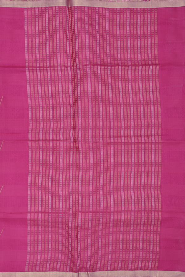Soft Silk Organza Saree In Magenta With Zari Buttas