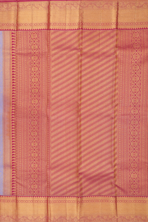 Kanchipuram Silk Saree In Pastel Purple With Floral Design
