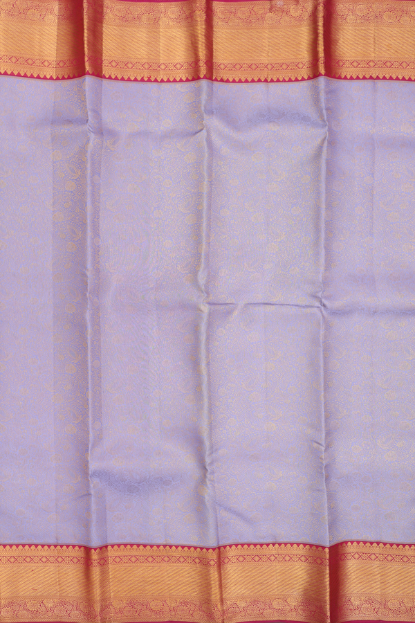 Kanchipuram Silk Saree In Pastel Purple With Floral Design