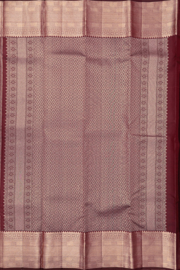 Kanchipuram Silk Saree In Brown With Zari Design