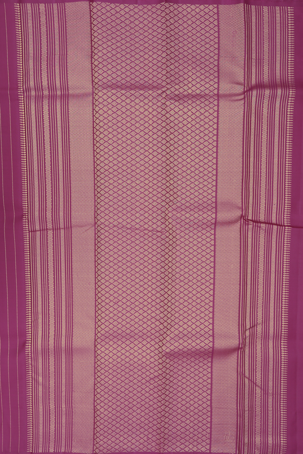 Kanchipuram Silk Saree In Berry Purple With Stripes Design