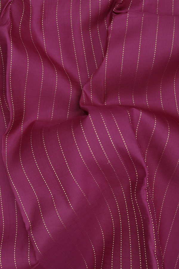 Kanchipuram Silk Saree In Berry Purple With Stripes Design