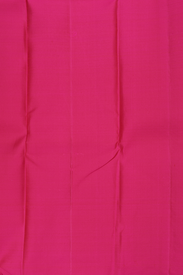 Kanchipuram Silk Saree In Dark Pink With Stripes Design