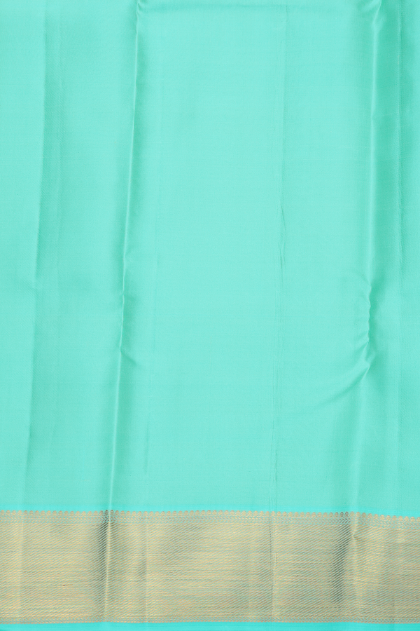 Kanchipuram Silk Saree In Tiffany Blue With Checks Design