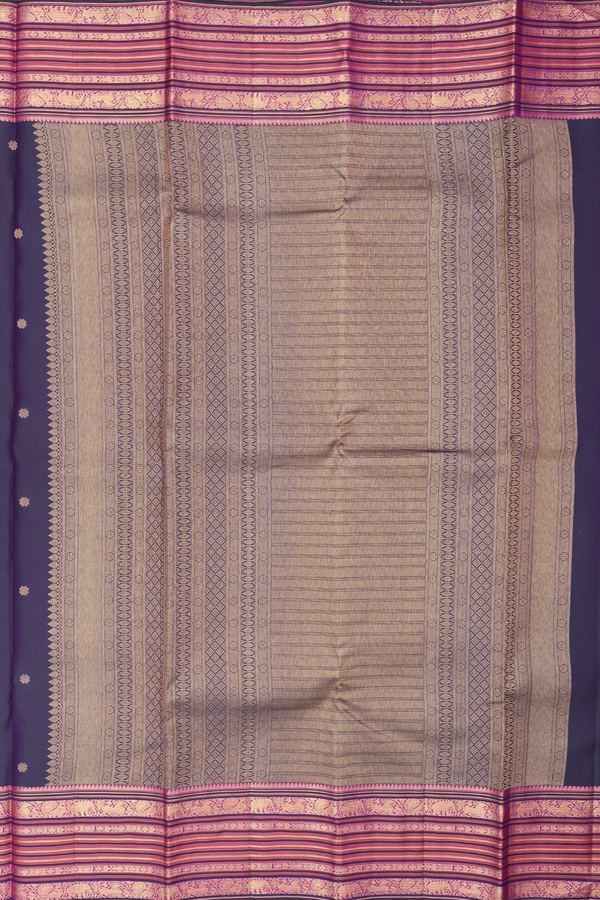 Kanchipuram Silk Saree In Dual Tone With Floral Buttas