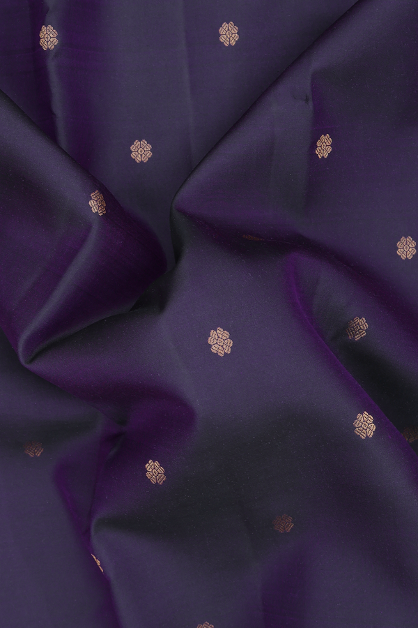 Kanchipuram Silk Saree In Dual Tone With Floral Buttas