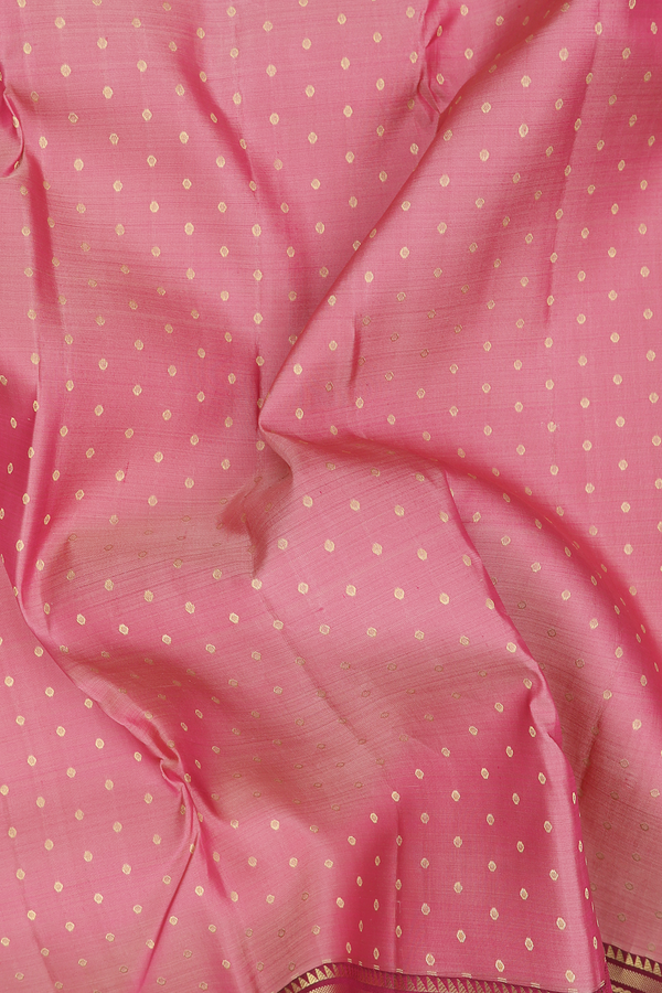 Kanchipuram Silk Saree In Dusty Pink With Zari Buttis