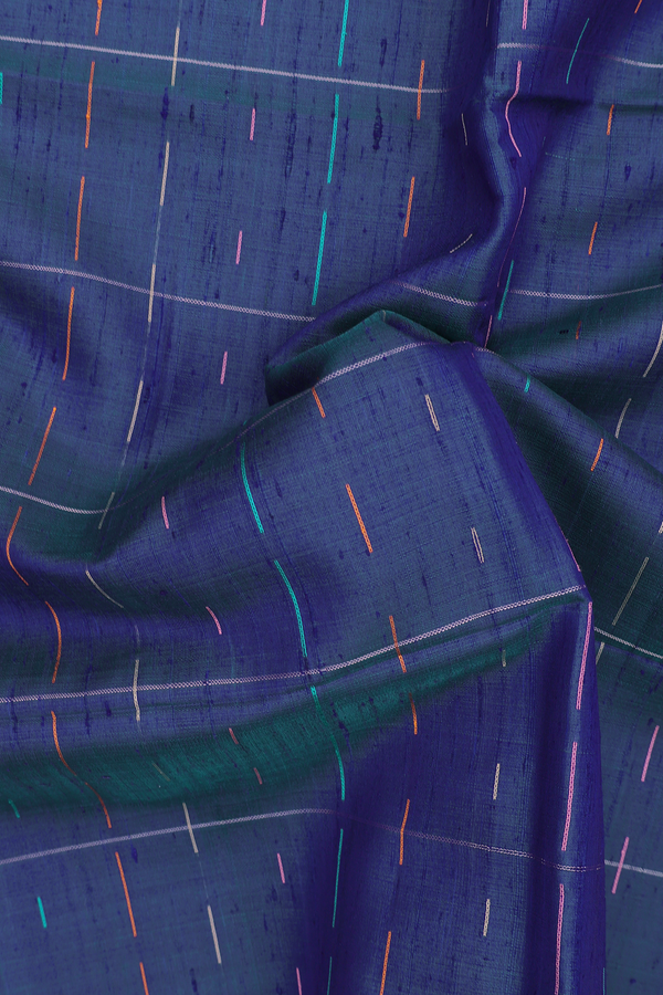 Raw Silk Saree In Dual Tone With Stripes Design