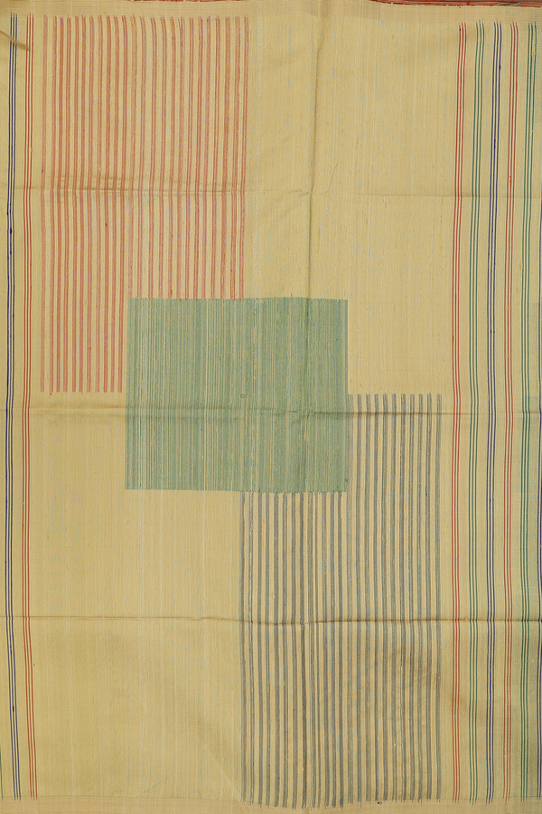 Raw Silk Saree In Crimson Red With Zari Border