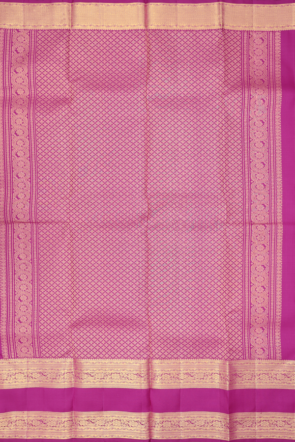 Kanchipuram Silk Saree In Purple Rose With Floral Buttas