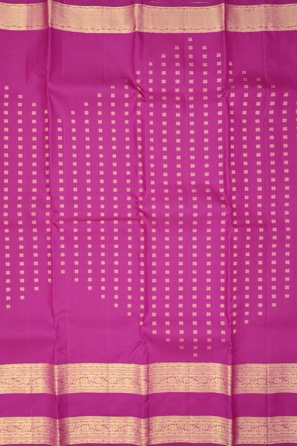 Kanchipuram Silk Saree In Purple Rose With Floral Buttas