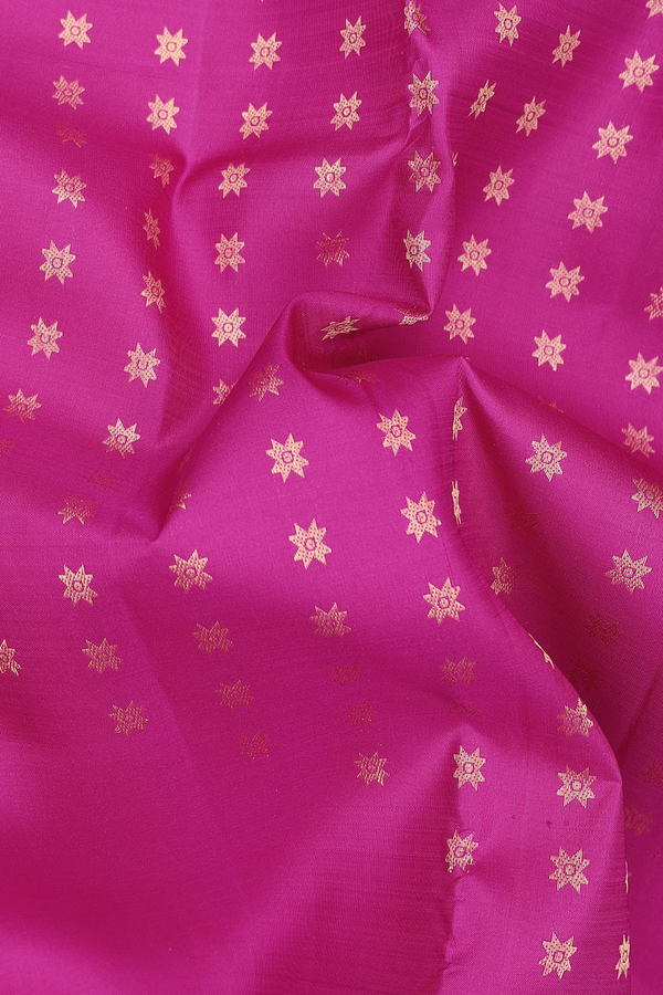 Kanchipuram Silk Saree In Purple Rose With Floral Buttas