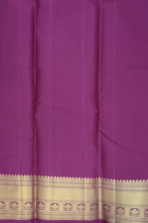 Kanchipuram Silk Saree In Purple With Zari Buttas