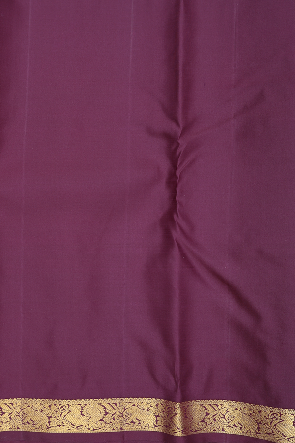 Kanchipuram Silk Saree In Rust Orange With Paisley Motifs
