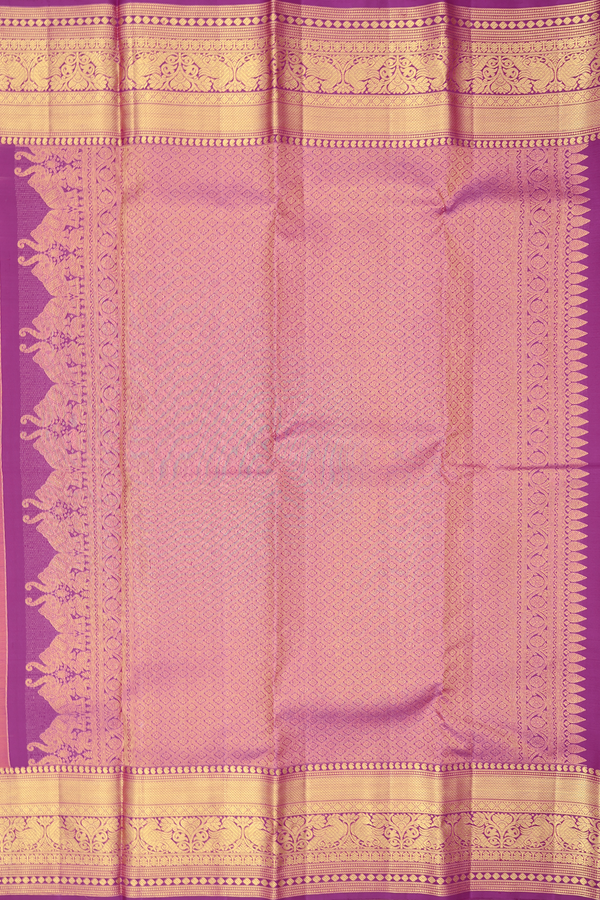 Kanchipuram Silk Saree In Sunflower Yellow With Floral Buttas