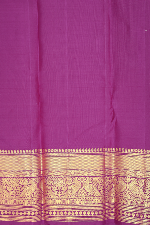 Kanchipuram Silk Saree In Sunflower Yellow With Floral Buttas