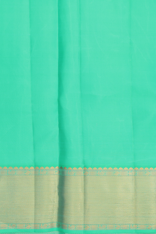 Kanchipuram Silk Saree In Aqua Green With Checks Design