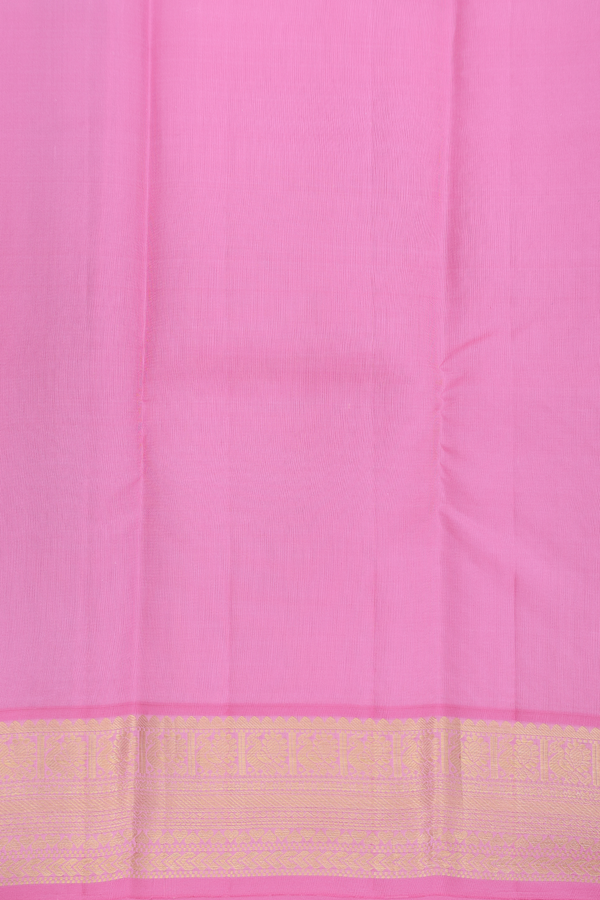 Kanchipuram Silk Saree In Peacock Green With Paisley Buttas