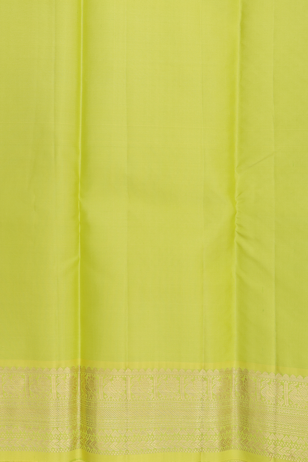 Kanchipuram Silk Saree In Teal Blue With Paisley Buttas