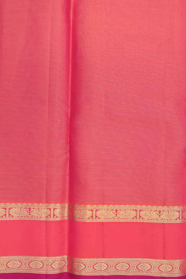 Kanchipuram Silk Saree In Green Along Stripes With Buttas